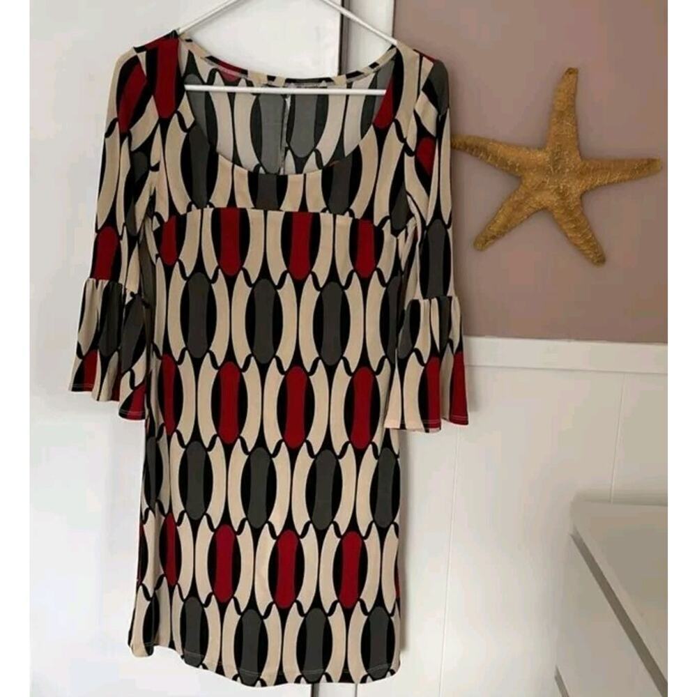 Speechless Retro Size Small Scoop Neck 3/4 Bell Sleeves Vintage Mini Deess